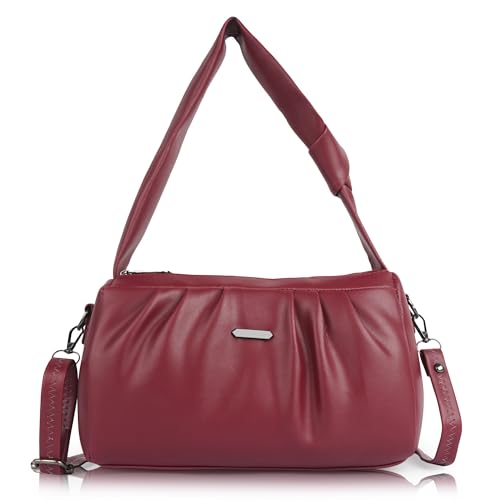 Image of Synthetic Leather Casual Top Handle Handheld Crossbody Travel Side Sling Bag For Women