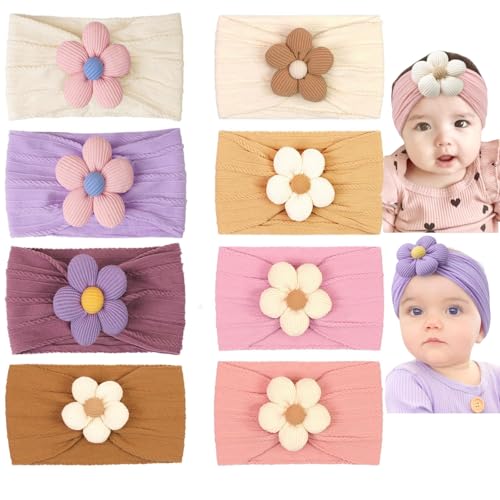 El Mejor Listado de Moños para Bebé que puedes comprar esta semana. 44 Diademas Bebe Niña – 8 Piezas moños con Flor Suaves y Elásticas, Accesorios de Cabeza Multicolor para Recién Nacidas y Bebés Pequeñas