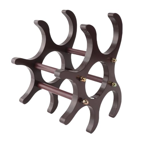 Soporte para 6 botellas de vino en madera roja miniatura 1