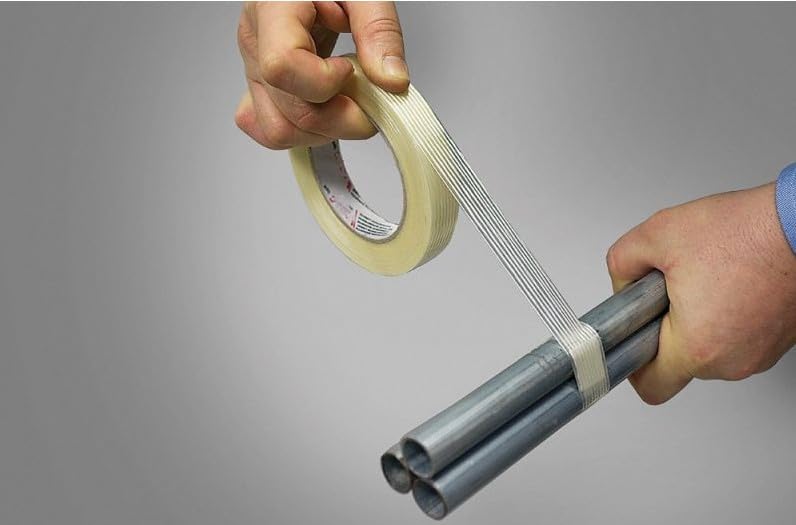 Confezione da 48 rotoli di nastro adesivo, rinforzato, con fibre di vetro,19 mmx50 mt