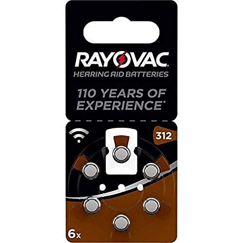 Rayovac Batería De Zinc Aire, De Prótesis Auditivas, 312, Blister 1.4V Menor (Paquete De 6)