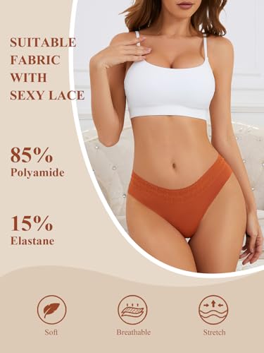 Womens Underwear Seamless Sexy Lace Ladies Panties No Show Cheeky Hipster Bikini Briefs 6 Pack3