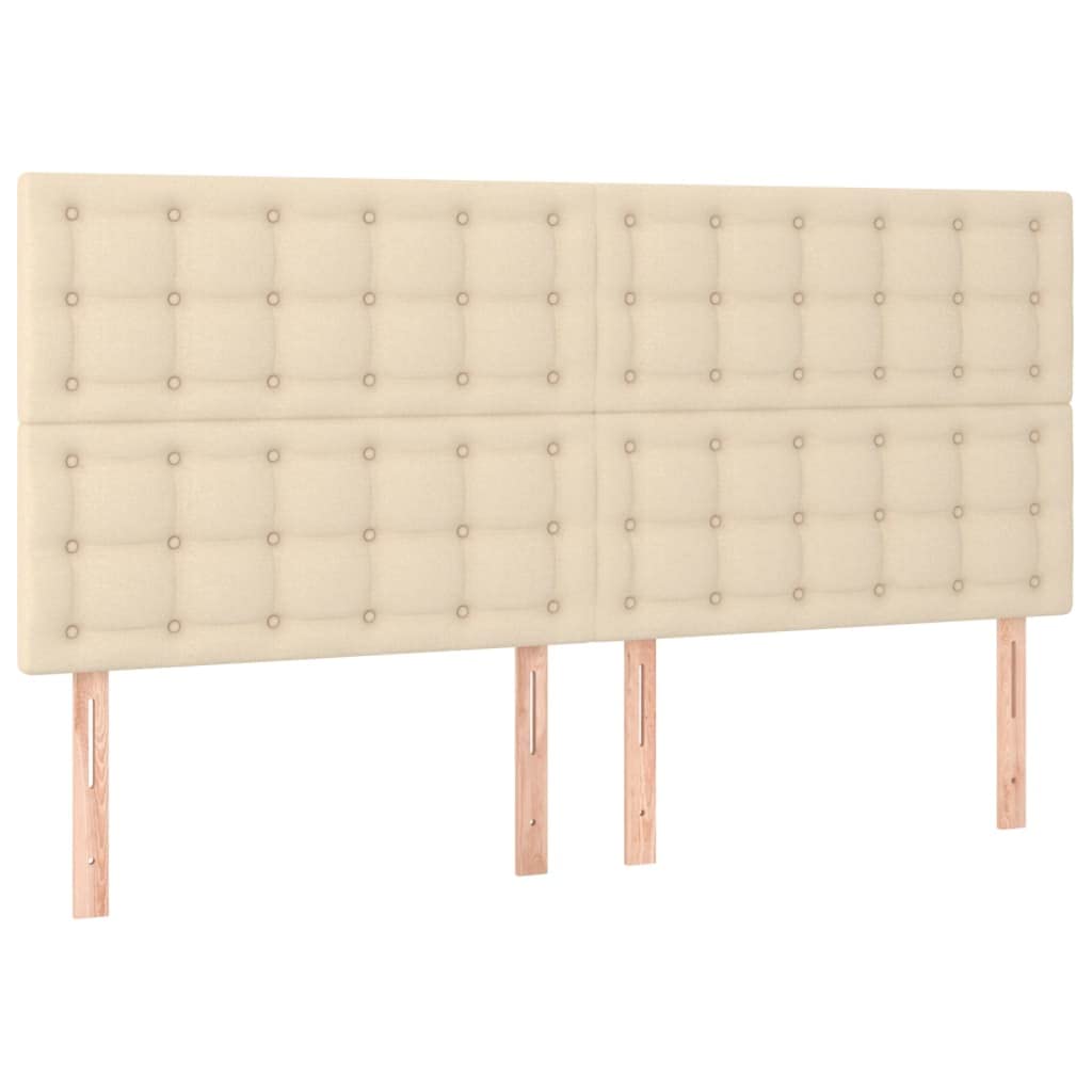 Tkanina Regulowany Zagłówek Kontynentalne 180x200cm Kremowy | Łóżko kontynentalne z materacem kieszeniowym 180x200 cm kremowe tkanina z regulowanym zagłówkiem