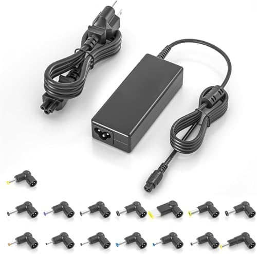 90W 65W Universal Laptop Charger for Dell Lenovo Asus Acer LG HP Compaq Toshiba Samsung Fujitsu Gateway MSI IBM Chromebook Ultrabook Notebook Monitor Power Cord Computer AC Adapter with 15-Tips