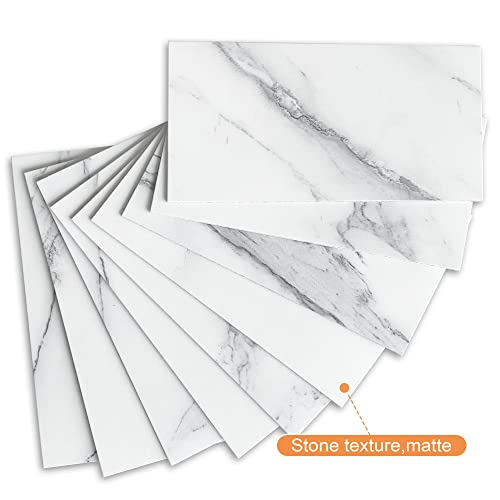 Vaovi Peel And Stick Backsplash Tile For Kitchen Stickers,Peel And Stick Floor Tile Marble Tile Backsplash Bathroom Wall Tiles Peel And Stick Subway Waterproof(20Tiles,Fishbelly White) #TOP1
