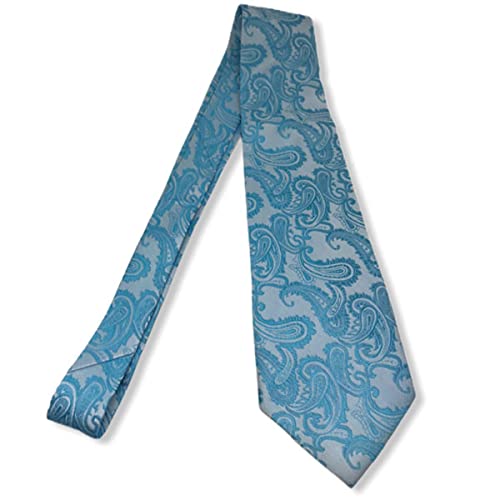 Gravata Seda Classica Azul Celeste Jacquard Promoção