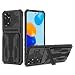 Produktbild NEINEI Hülle für Xiaomi Redmi Note 11/11S,Outdoor Militärqualität Stoßfest Handyhülle mit [Kartensteckplätze][Standfunktion],PC/TPU Silikon Bumper Schutzhülle Case Cover,Schwarz
