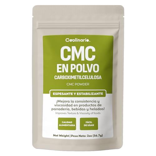 Coolinario Carboximetil Celulosa CMC | Tylose en Polvo (56 g) Espesante y Estabilizante Grado Alimenticio | Para Repostería, Bebidas y Helados | Sin Gluten