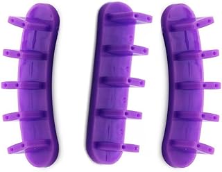 Rolabling 3 pcs False Nail Art Tips Practice Display Stand Tool for Gel Nail Polish DIY Nail Training Tools (Purple)