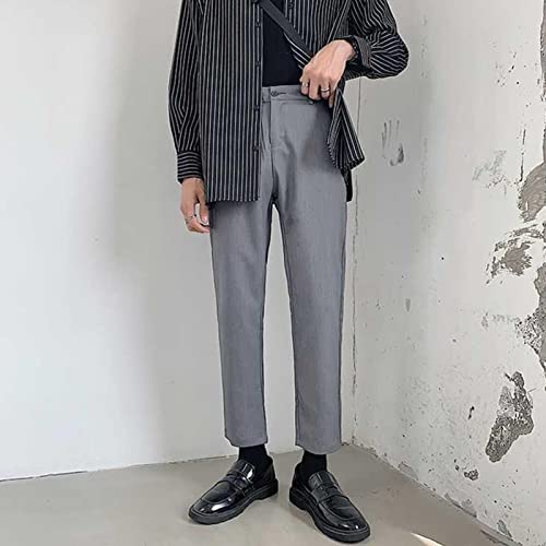Pantalón casual liso para hombre talle 29 gris miniatura 2