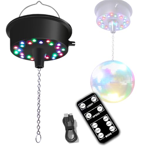 Moteur à bille miroir avec télécommande et projecteur LED RVBB rotatif