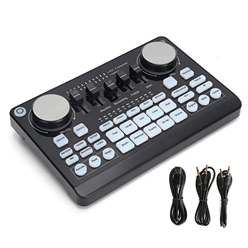 Mixer de som de áudio ao vivo, placa de som do mixer de áudio ajustável profissional estável Bluetoo