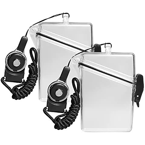 HiCycle2 2 Pack Sport Waterproof ID Card Badge Holder Case with Lanyard Cover Multiple Credit Cards, Registration, ins Card Heavy Duty Durable Locker Dry Box Cover