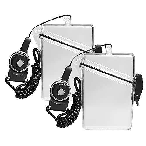 Porte-badge étanche lot de 2 avec lanière robuste pour cartes de crédit et bureau