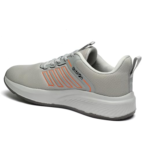 Image of Action | Athleo | SWIFT-151 | Men's | Lace-Up | Running | Shoes | Durable | Comfortable | Breathable | Lighweight | Sports | Shoes Light-Grey