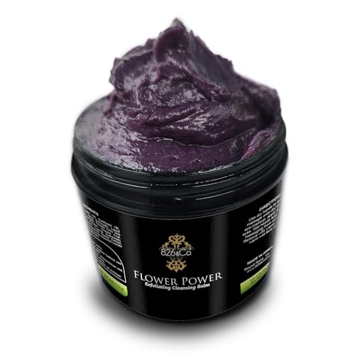 826 & Co. FLOWER POWER Exfoliating Cleansing Balm | Plant-Based Makeup, Pollution & SPF Remover | 4oz