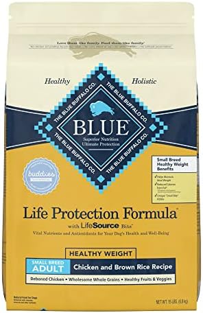Blue Buffalo Life Protection Formula Natural Adult Small Breed Healthy Weight Dry Dog Food, Chicken and Brown Rice 15-lb
