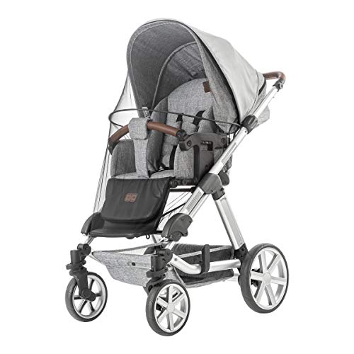 reer ShineSafe Bite 3in1: Sonnenschutz, Insektenschutz und Schlummertuch, universelles Zubehör für Kinderwagen und Buggys, grau, 84131