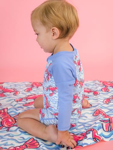 Image of RUGGEDBUTTS Baby /Toddler Boy Swimsuit, One Piece Zipper Rash Guard Sunsuit with UPF 50+ Sun Protection