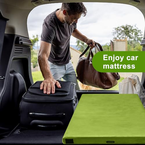 Lxotvae Memory Foam Camping Mattress Pad, Waterproof Sleeping Mat for Car/Tent/Cot, Portable Roll Up Floor Mattress for Guest Sleepover, Cot Pad for Adults with Travel Bag
