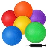 Shindel 6PCS Playground Ball with Air Pump, 5inch Inflatable Dodge Ball for Kids Indoor Outdoor