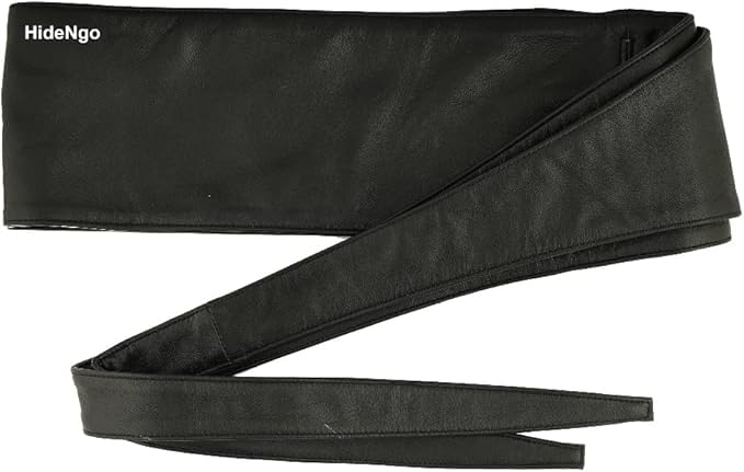 Lambskin Leather Obi Belt for Women, Handcrafted Genuine Leather Wide Cinch Boho Belt Waist Band, Self Tie Wrap Around Belt4