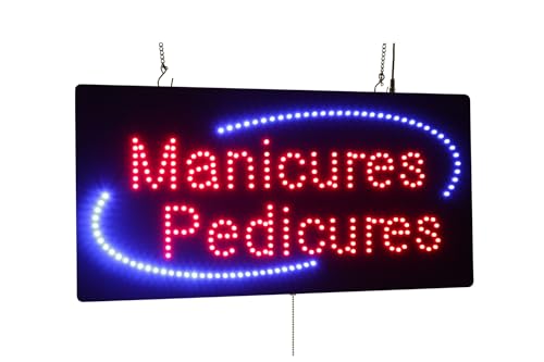 Manicures Pedicures Sign, 24"x12", 60x30cm, TOPKING, LED, Neon, Florescent, Signage,