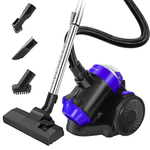 Banas Professional 1000W Cylinder Vacuum for Home & Car | Bagless 1.5L Capacity | Automatic Cord Rewind | Complete Set with Floor Brush, Crevice Tool & Upholstery Nozzles | Ideal for Pet Hair Removal