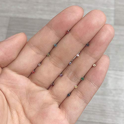 6-14PCS 20g Tiny Nose Stud Ring Piercing Surgical Steel Nose Bone/L Shaped/Nose Screws Rings Set3