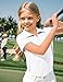 KEREDA Girls Polo Shirts Golf Tennis School Uniform Short Sleeve T Shirts V-Neck Collared Quick Dry Tops Navy 9-10 Years