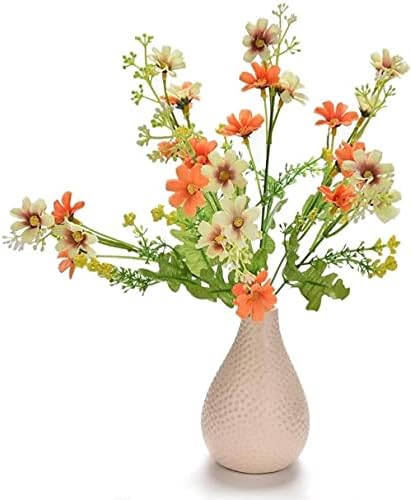 Reboundfive 6Pcs Artificial Flower Faux Silk Daisy Wildflowers Greenery Shrubs Plants Plastic Bushes Indoor Farmhouse Outside Garden Planter Decor