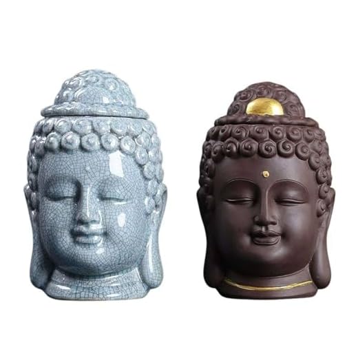 TYMYYS Urnas únicas con Cabeza De Buda para Cenizas Humanas Urnas Decorativas De Recuerdo para Adultos Contenedor Pequeño para Cenizas Urnas Funerarias-C-16x9cm