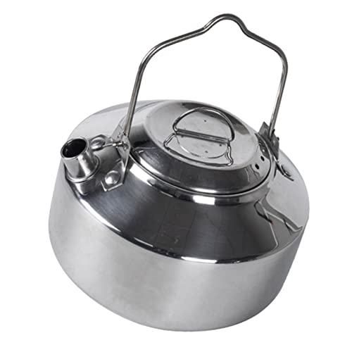 GREENADSCAPE Convenient Camping Water Pot Portable Tea Kettle Stovetop Stainless Steel Foldable for Outdoor Activities