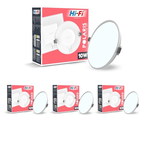 Image of elleys' Polaris Round LED Panel Light - 10W (Cool White) | Tested Upto 4kV Surge Protection | Recessed Ceiling led Light Downlight for Home & Commercial (4 Pcs)