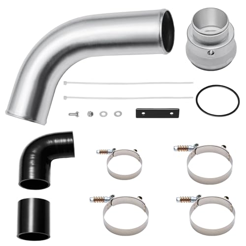 EVIL ENERGY Intercooler Piping Compatible with 2017-2024 Ford F250 F350 F450 6.7L PowerStroke V8 Diesel Aluminum Intercooler Pipe Kit Cold Side Silver