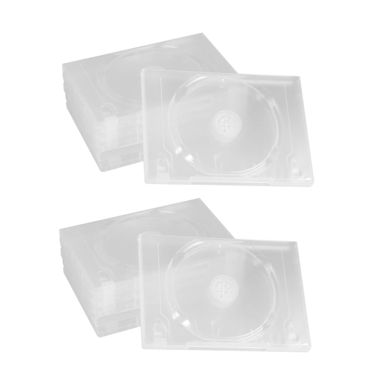 GRIRIW 12Pcs Clear CD Dvd Storage Case Organizer Dual Capacity Boxes for Dual and Single Discs Protective for Storage and Display
