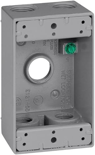 Sigma Engineered Solutions 14251-5 1/2-Inch 5 Hole 1-Gang Caja resistente a la intemperie, gris