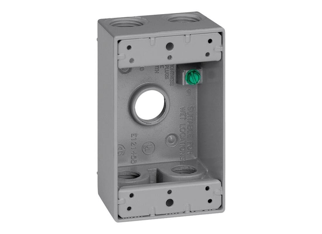 Boîtier de dérivation Sigma Electric 5 trous 1/2" gris pour conduit électrique extérieur