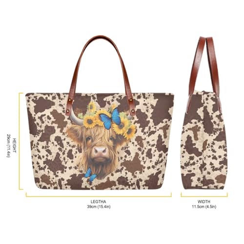 Image of Top Handle Purse for Women, Large Tote Handbag With PU Wallet Set, Gift for Mom