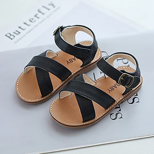 Girls' Sandals Children Beach Non-Slip Kids Shoes Open-Toed Princess Soft-Soled Girls Sandals Girl's Shoes (Black, 8.5 Toddler)2