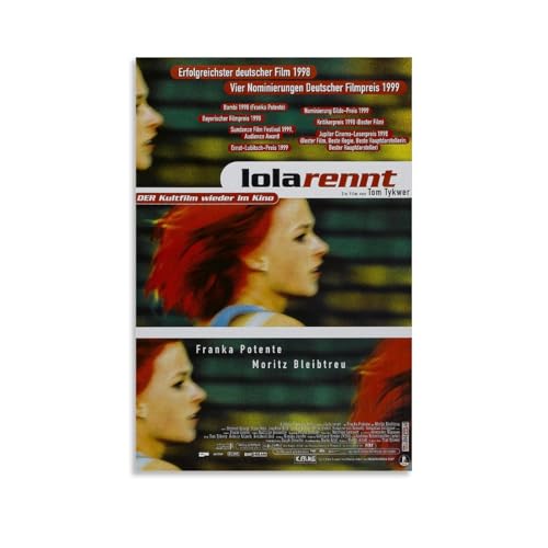 TUWQYEQ Póster de Run Lola Run para pared, diseño de lienzo estético, pintura vintage para habitaciones, 40 x 60 cm, estilo sin marco