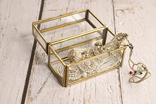 Spaziomaker Metal Collection Black Ring, Vintage For Wedding, Jewellery Box Organizer (Golden)