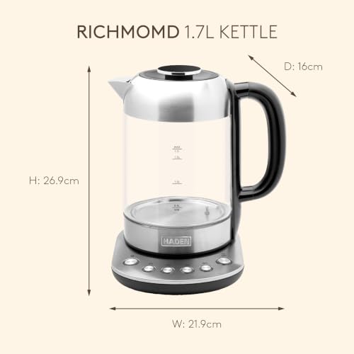 Haden Kettle 1.7L Variable Temp Brushed Stainless Steel Glass Richmond - Image 8