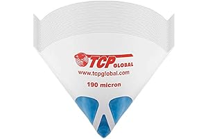 TCP Global Premium 50-Pack Ultra-Flow Blue Nylon Mesh Paint Strainers with 190 Micron Filter Tips