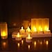 Esup Rechargeable Candles Flameless Flickering Candles Tealights 12pcs/Set with White Base, Decoration Parties, Weddings, Bar, Family, Dinner Outdoor Picnic