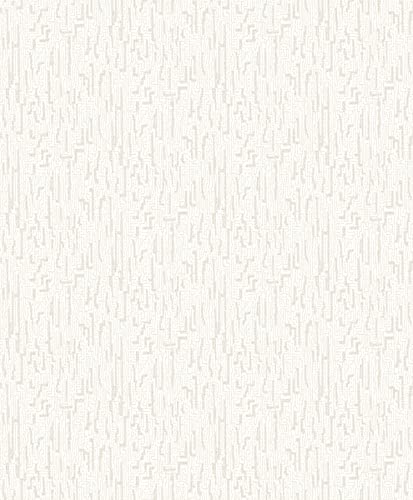 Papel pintado abstracto crema para crear un dormitorio nordico relajante 2