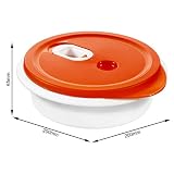 Rotho Micr Clever Naczynie Do Kuchenki Mikrofalowej 1 L Tworzywo Sztuczne (Nie Zawiera Bpa) 1 litr 20 x 20 x 6,5 cm Czerwony/Biały
