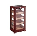 Dimensioni: 69 x 31,5 x 29 cm GIGLIO NERO Mobile Humidor Umidificatore Professionale Imperial, con finitura in legno di radice di Gastrovitrine, per 300 sigari, 4 finestre di visualizzazione, 69 x 31,5 x 29cm