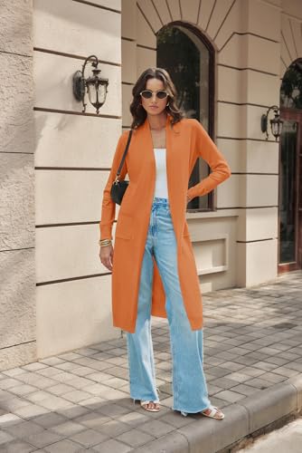 Image of GRACE KARIN Essential Solid Open Front Maxi Long Knitted Cardigan Sweater for Women