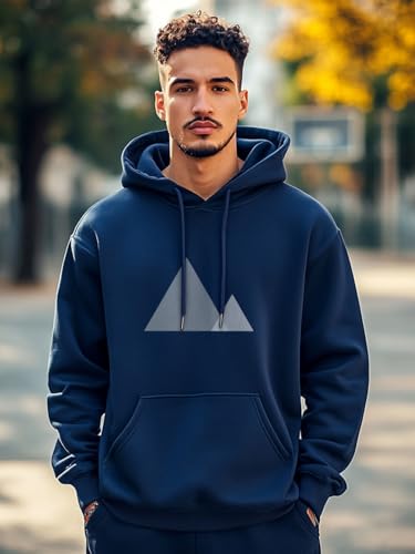 Image of Nobero Men's Printed Regular Fit Hoodie | Cotton Rich Fleece Sweatshirt for Men | Soft & Warm Hooded Pullover | Casual Winter Wear
